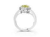 White gold Fancy Yellow Round  Halo Pave Band Solitaire Ring with Prong Setting_32