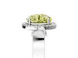 White gold Fancy Yellow Round  Halo Pave Split Shank Prong Setting Ring_31