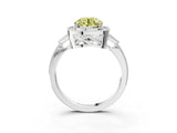 White gold Fancy Yellow Round  Halo Round Diamond Milgrain Pave Engagement Ring_12