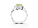 White gold Fancy Yellow Round  Halo Round Diamond Milgrain Pave Engagement Ring_30