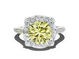 White gold Fancy Yellow Round  Halo Round Diamond Pave Band with Four-Prong Setting_50