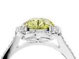 White gold Fancy Yellow Round  Halo Round Diamond Pave Band with Four-Prong Setting_54