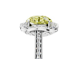 White gold Fancy Yellow Round  Halo Round Diamond Pave Band with Four-Prong Setting_55