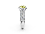 White gold Fancy Yellow Round  Halo Round Diamond Pave Band with Prong Setting_14