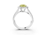 White gold Fancy Yellow Round  Halo Round Diamond Pave Band with Prong Setting_15