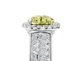 White gold Fancy Yellow Round  Halo Round Diamond Pave Band with Prong Setting_17