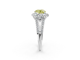 White gold Fancy Yellow Round  Halo Split Shank Diamond Engagement Ring with Prong Setting_2