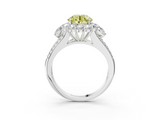 White gold Fancy Yellow Round  Halo Split Shank Diamond Engagement Ring with Prong Setting_3