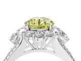 White gold Fancy Yellow Round  Halo Split Shank Diamond Engagement Ring with Prong Setting_4