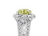 White gold Fancy Yellow Round  Halo Split Shank Diamond Engagement Ring with Prong Setting_5