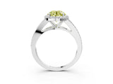 White gold Fancy Yellow Round  Halo Split Shank Pave Diamond Ring with Four-Prong Setting_32