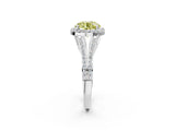 White gold Fancy Yellow Round  Halo Split Shank Pave Diamond Ring with Four-Prong Setting_36