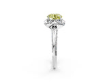White gold Fancy Yellow Round  Halo Split Shank Pave Diamond Ring with Petal Prong Setting_34