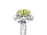 White gold Fancy Yellow Round  Halo Split Shank Pave Diamond Ring with Petal Prong Setting_37