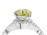 White gold Fancy Yellow Round  Halo Twist Band Solitaire Prong Setting Ring_4