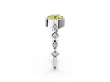 White gold Fancy Yellow Round  Milgrain Marquise Diamond Twist Band Ring_77