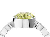 White gold Fancy Yellow Round  Milgrain Marquise Diamond Twist Band Ring_78