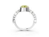 White gold Fancy Yellow Round  Milgrain Marquise Diamond Twist Band Ring_78