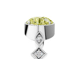 White gold Fancy Yellow Round  Milgrain Marquise Diamond Twist Band Ring_79