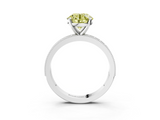 White gold Fancy Yellow Round  Milgrain Pave Diamond Engagement Ring with Four-Prong Setting_3