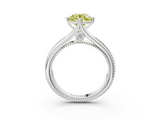 White gold Fancy Yellow Round  Solitaire Beaded Band Six-Prong Setting_3