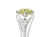 White gold Fancy Yellow Round  Solitaire Beaded Band Six-Prong Setting_5