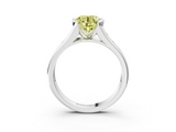 White gold Fancy Yellow Round  Solitaire Bezel-Set Diamond Ring with Channel-Set Band_3