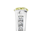 White gold Fancy Yellow Round  Solitaire Bezel-Set Diamond Ring with Channel-Set Band_5