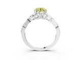 White gold Fancy Yellow Round  Solitaire Celtic Knot Engagement Ring with Four-Prong Setting_3