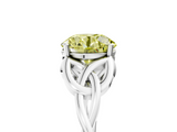 White gold Fancy Yellow Round  Solitaire Celtic Knot Engagement Ring with Four-Prong Setting_5