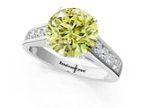 White gold Fancy Yellow Round  Solitaire Channel-Set Diamond Engagement Ring with Four-Prong Setting_29