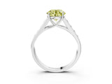 White gold Fancy Yellow Round  Solitaire Channel-Set Diamond Engagement Ring with Four-Prong Setting_31