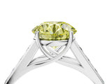 White gold Fancy Yellow Round  Solitaire Channel-Set Diamond Engagement Ring with Four-Prong Setting_33