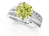 White gold Fancy Yellow Round  Solitaire Channel-Set Split Shank Ring with Tension Prong Setting_4
