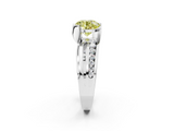 White gold Fancy Yellow Round  Solitaire Channel-Set Split Shank Ring with Tension Prong Setting_5