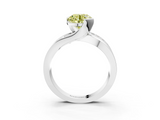 White gold Fancy Yellow Round  Solitaire Channel-Set Split Shank Ring with Tension Prong Setting_6
