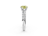 White gold Fancy Yellow Round  Solitaire Chevron Pave Diamond Engagement Ring with Six-Prong Setting_2