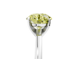 White gold Fancy Yellow Round  Solitaire Diamond Engagement Ring with Four-Prong Setting on a Classic Band_8