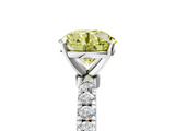 White gold Fancy Yellow Round  Solitaire Diamond Pavé Band with Four-Prong Setting_5