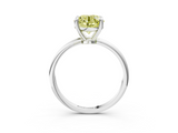 White gold Fancy Yellow Round  Solitaire Diamond Ring with 4-Prong Setting on a Classic Band_6