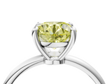 White gold Fancy Yellow Round  Solitaire Diamond Ring with 4-Prong Setting on a Classic Band_7