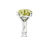 White gold Fancy Yellow Round  Solitaire Diamond Ring with Bamboo Band and Four-Prong Setting_5