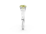 White gold Fancy Yellow Round  Solitaire Diamond Ring with Cathedral Band and Four-Prong Setting_31