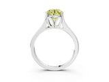 White gold Fancy Yellow Round  Solitaire Diamond Ring with Cathedral Band and Four-Prong Setting_32