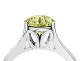 White gold Fancy Yellow Round  Solitaire Diamond Ring with Cathedral Band and Four-Prong Setting_33
