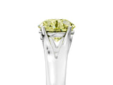 White gold Fancy Yellow Round  Solitaire Diamond Ring with Cathedral Band and Four-Prong Setting_34