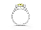 White gold Fancy Yellow Round  Solitaire Diamond Ring with Channel Set Band and Bezel Prong Setting_64