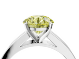 White gold Fancy Yellow Round  Solitaire Diamond Ring with Channel-Set Band and Four-Prong Setting_7