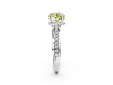 White gold Fancy Yellow Round  Solitaire Diamond Ring with Channel Set Band and Six-Prong Setting_31