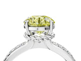 White gold Fancy Yellow Round  Solitaire Diamond Ring with Channel Set Band and Six-Prong Setting_33